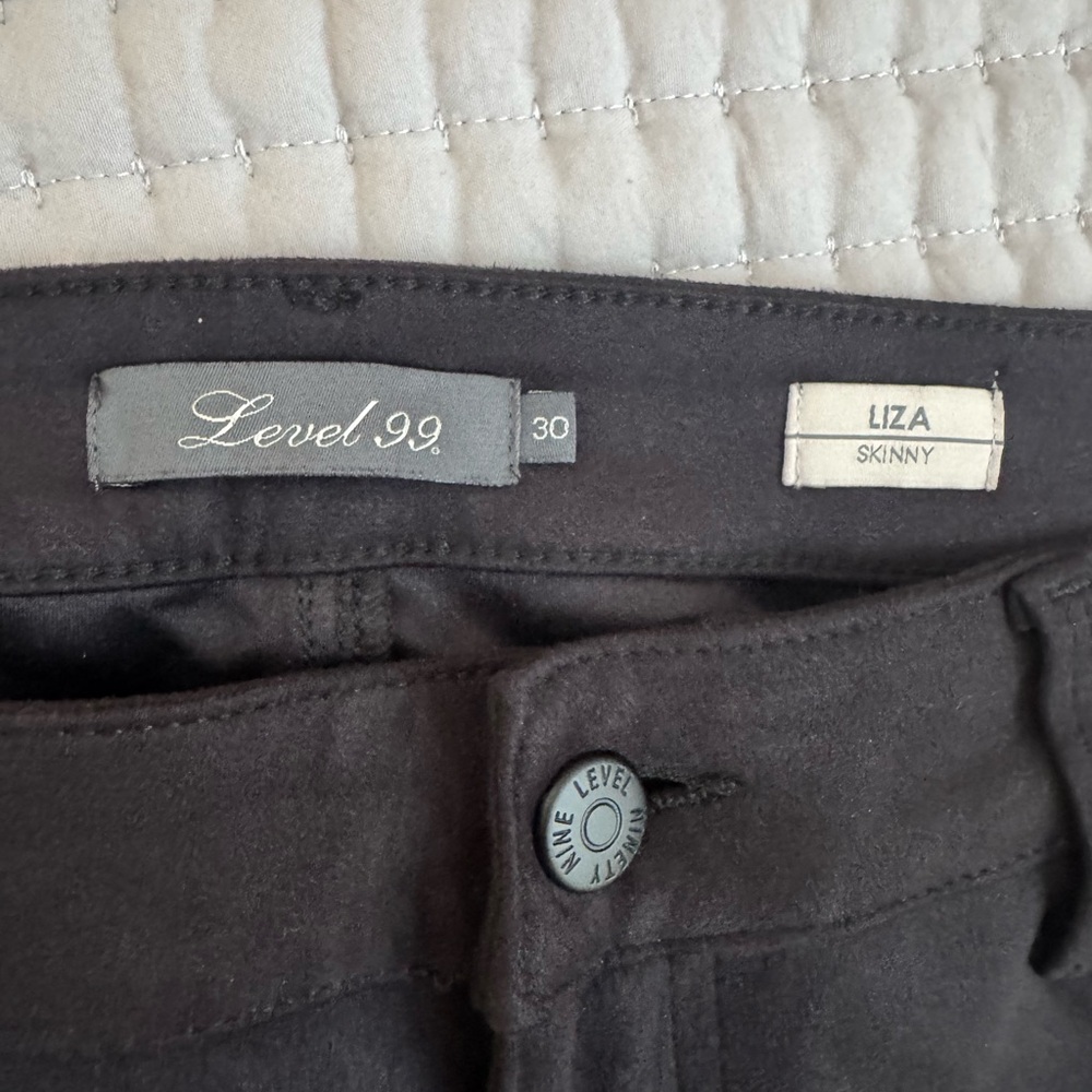 Level 99 Black Suede Jeans Size 30 - Picture 9 of 9